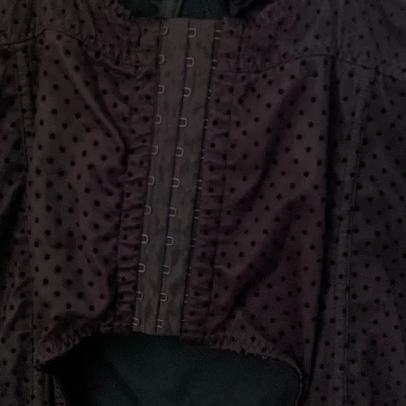 Victoria's Secret Navy Polkadot Laced Bustier / Corset 34B with Garter Straps - Picture 4 of 5